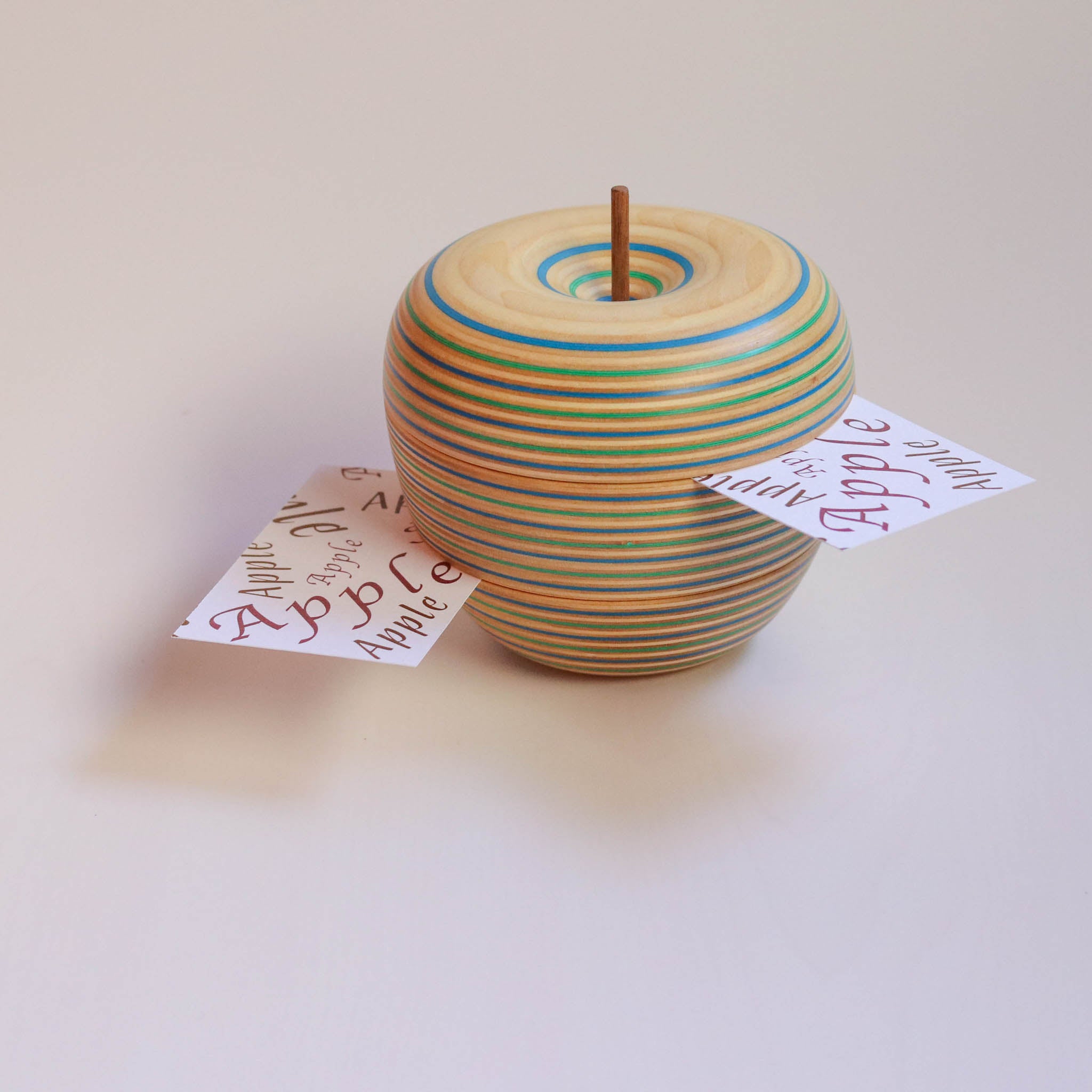 木工品 カードホルダー | ringo 1 | blue-green | PLYWOOD laboratory