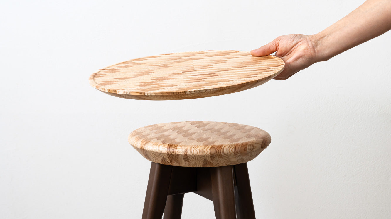 木工製品 インテリア | STOOL＆TRAY TABLE | 矢絣 | ミマツ工芸