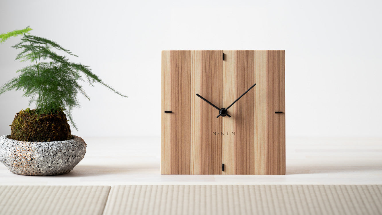 木工製品 時計 | NENRIN CLOCK 175 | 縞 | ミマツ工芸