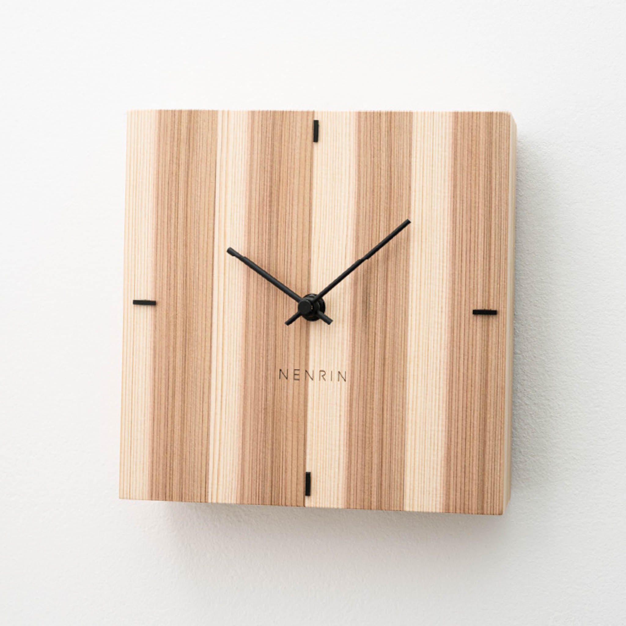 木工製品 時計 | NENRIN CLOCK 175 | 縞 | ミマツ工芸