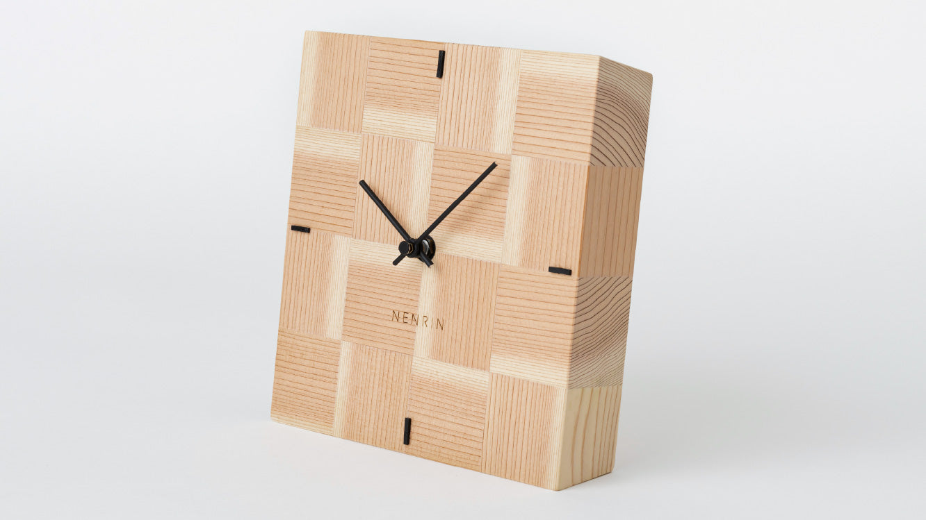 木工製品 時計 | NENRIN CLOCK 175 | 市松 | ミマツ工芸
