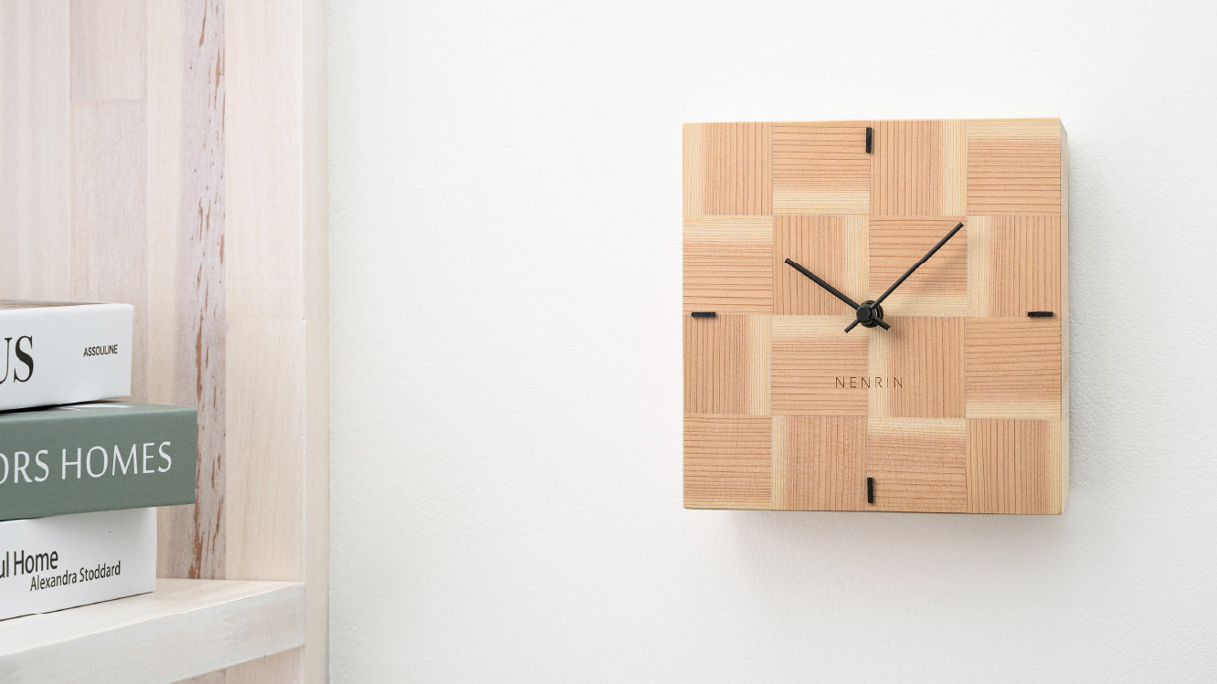 木工製品 時計 | NENRIN CLOCK 175 | 市松 | ミマツ工芸