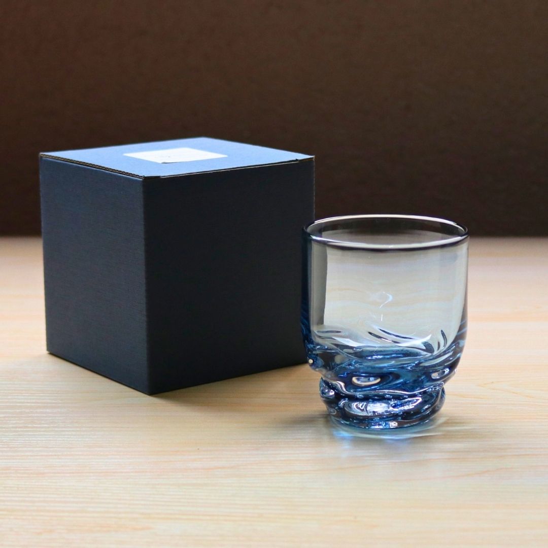 ロックグラス | 能登藍 のとブルー | 流 | 能登島ガラス工房