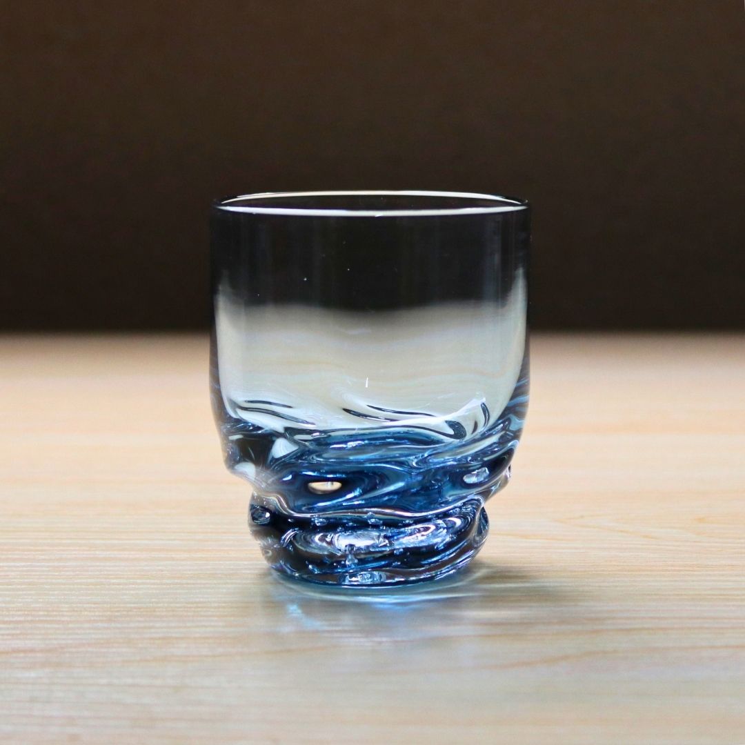 ロックグラス | 能登藍 のとブルー | 流 | 能登島ガラス工房
