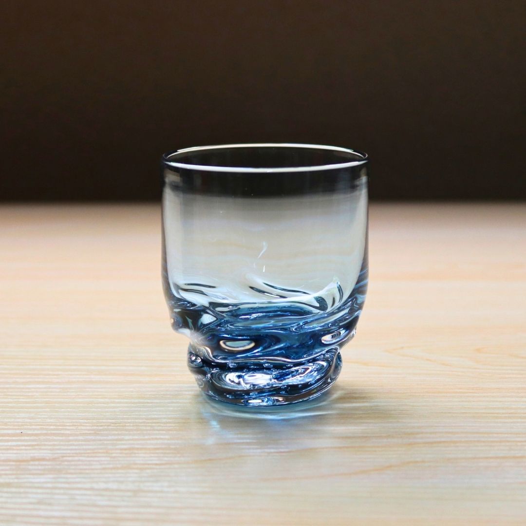 ロックグラス | 能登藍 のとブルー | 流 | 能登島ガラス工房