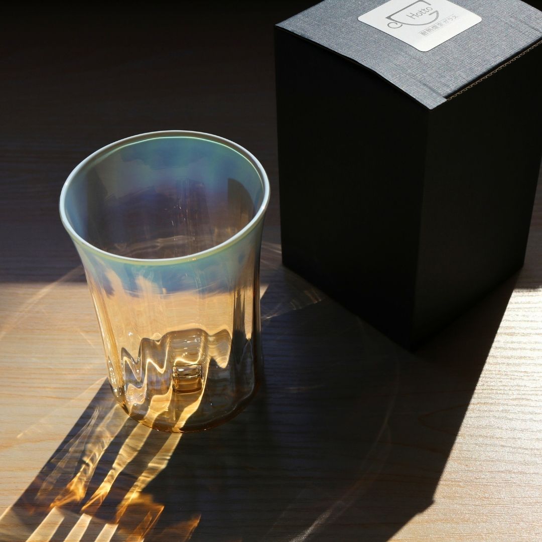 焼酎グラス | Hotto-G 耐熱燿変ガラス | パールホワイト | 能登島ガラス工房