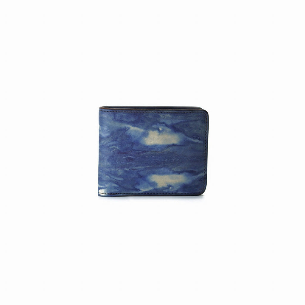 福山レザー 二つ折り財布 | カレ | 瀬戸内の空 薄藍 | サード