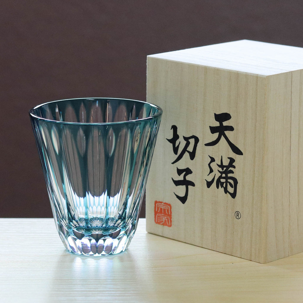 大阪天満のレトロ切子ガラスコップ６個セット - 食器