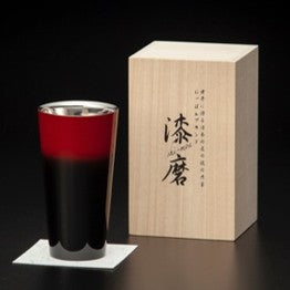 山中塗 カップ | 漆磨 | 黒彩 2重ストレートカップ | ウチキ