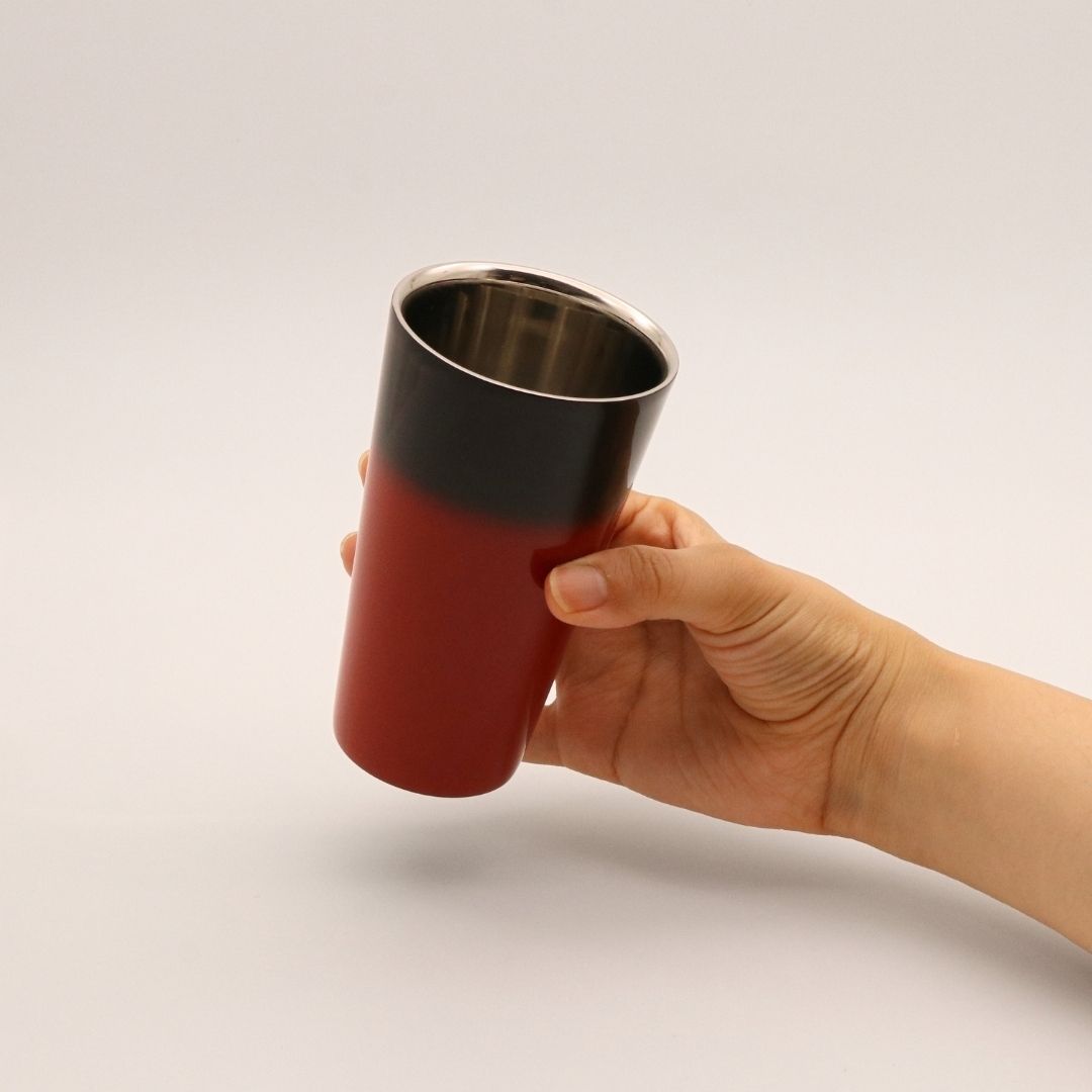 山中塗 カップ | 漆磨 | 赤彩 2重ストレートカップ | ウチキ