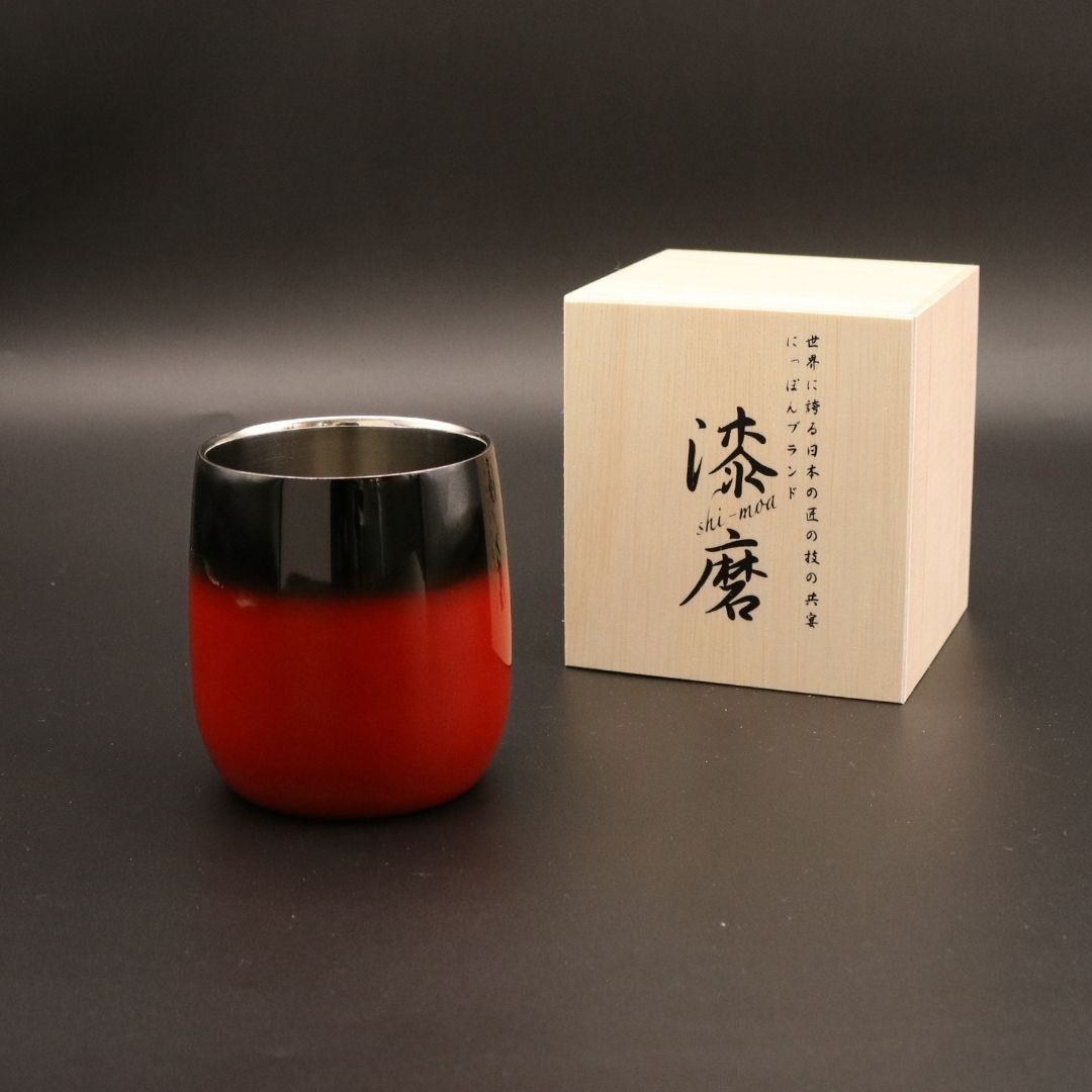 山中塗 カップ | 漆磨 | 赤彩 2重ロックダルマカップ | ウチキ