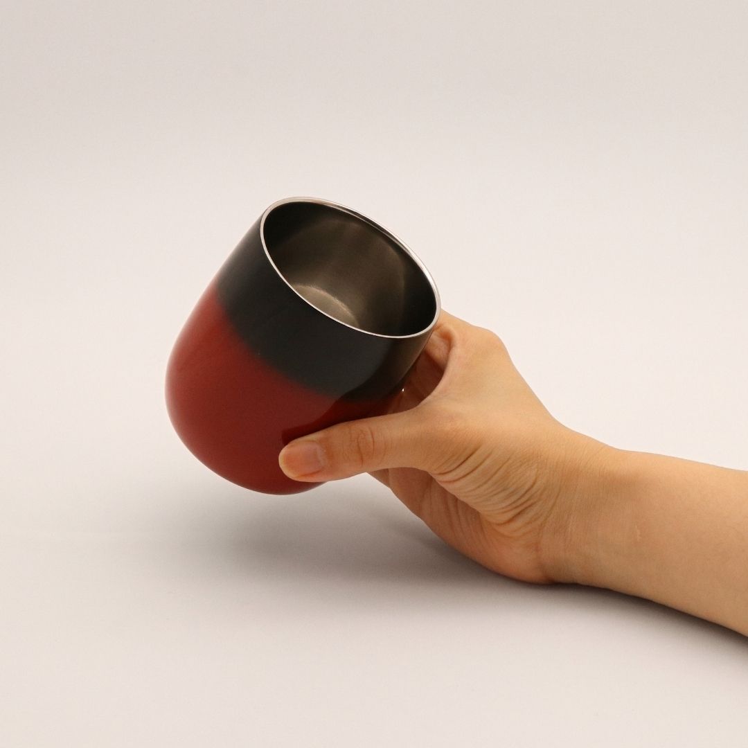 山中塗 カップ | 漆磨 | 赤彩 2重ロックダルマカップ | ウチキ