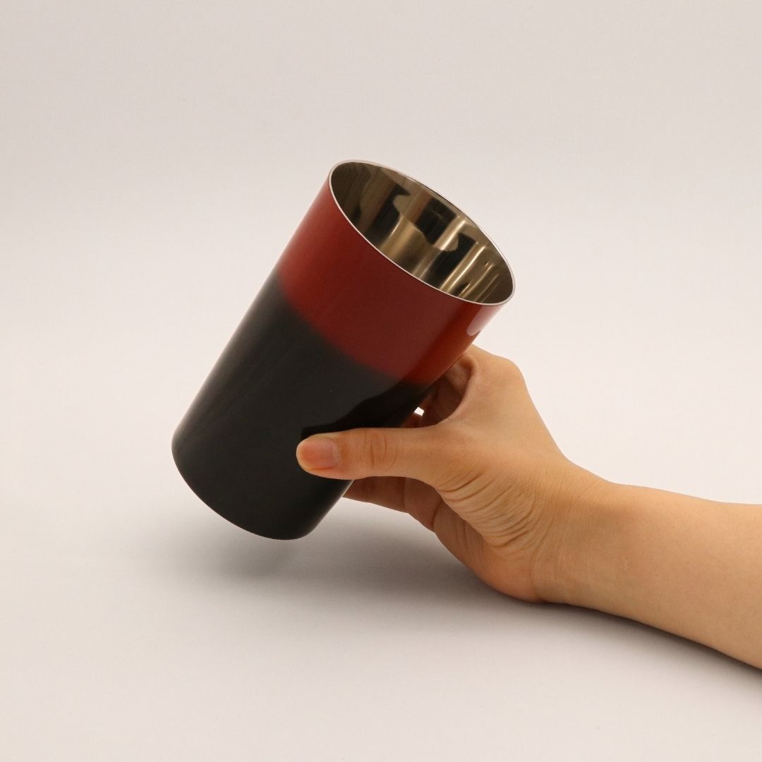 山中塗 カップ | 漆磨 | 黒彩 2重ハイボールカップ | ウチキ