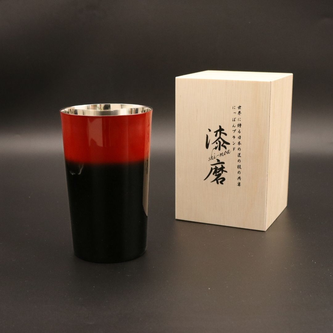 山中塗 カップ | 漆磨 | 黒彩 2重ハイボールカップ | ウチキ