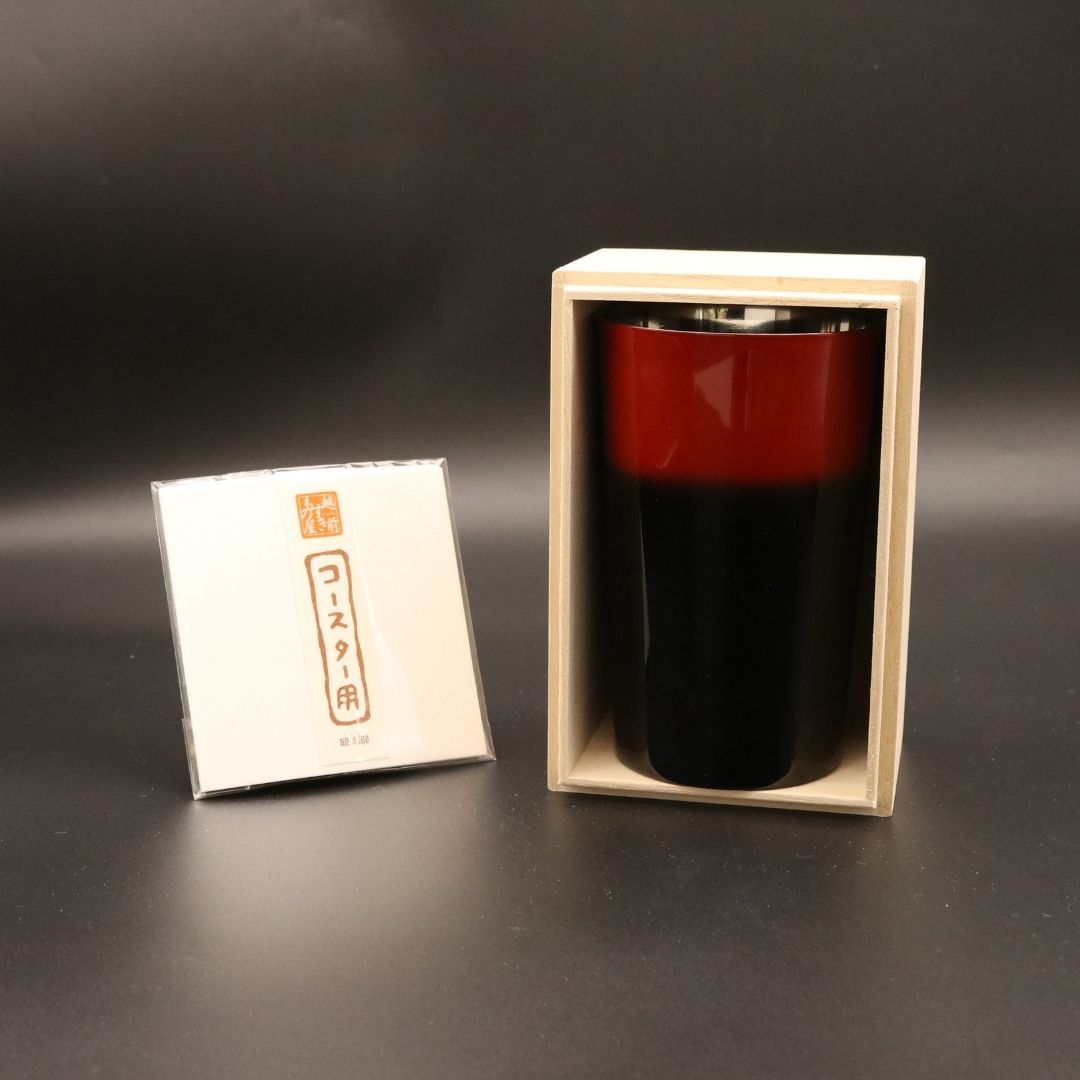 山中塗 カップ | 漆磨 | 黒彩 2重ハイボールカップ | ウチキ