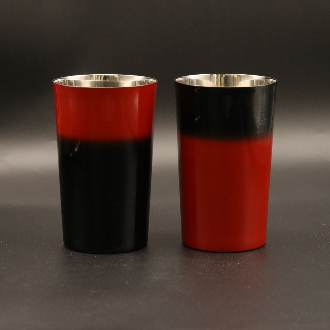 山中塗 カップ | 漆磨 | 黒彩 2重ハイボールカップ | ウチキ