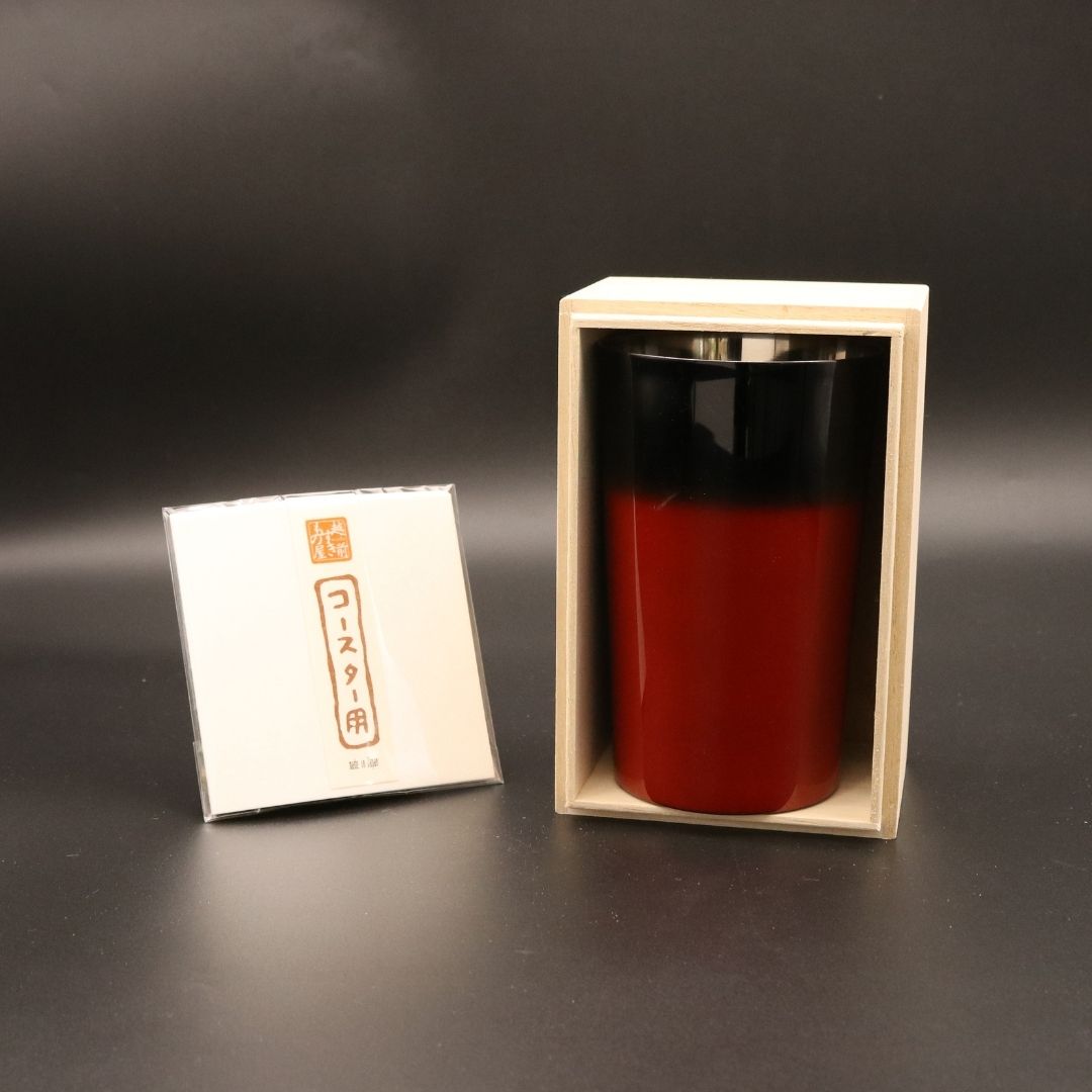 山中塗 カップ | 漆磨 | 赤彩 2重ハイボールカップ | ウチキ