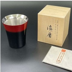山中塗 カップ | 漆磨 | 黒彩 2重バーボンカップ | ウチキ