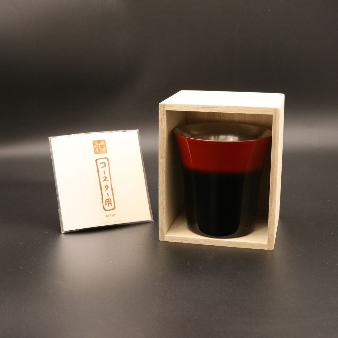山中塗 カップ | 漆磨 | 黒彩 2重バーボンカップ | ウチキ