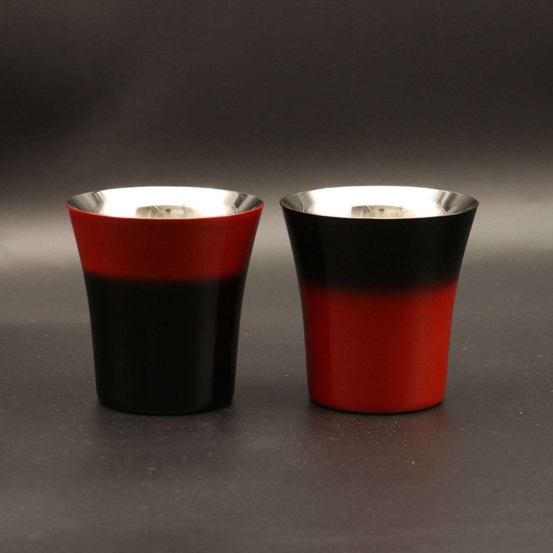 山中塗 カップ | 漆磨 | 黒彩 2重バーボンカップ | ウチキ