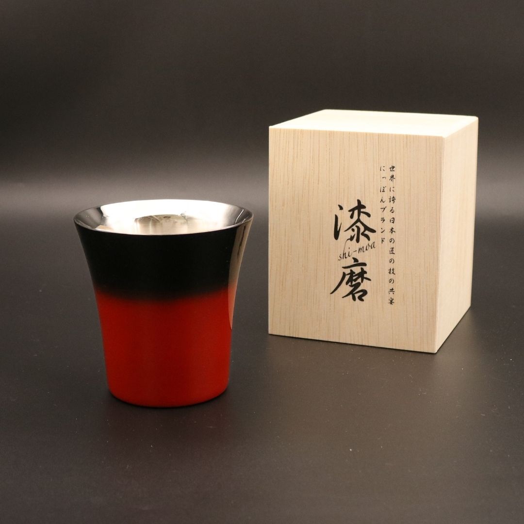 山中塗 カップ | 漆磨 | 赤彩 2重バーボンカップ | ウチキ