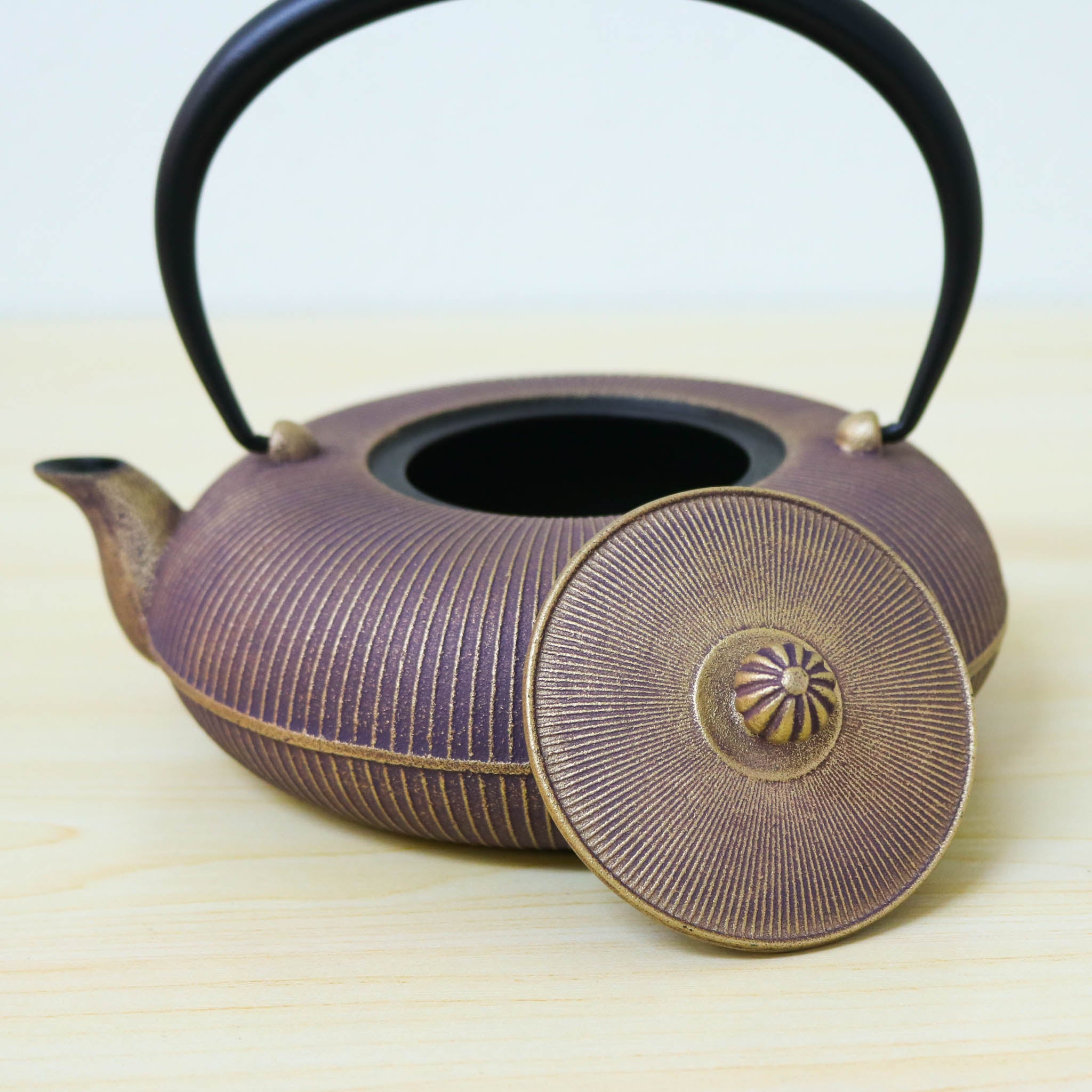 南部鉄器 鉄瓶 急須 | 立目 0.8L | 紫金 | 及富