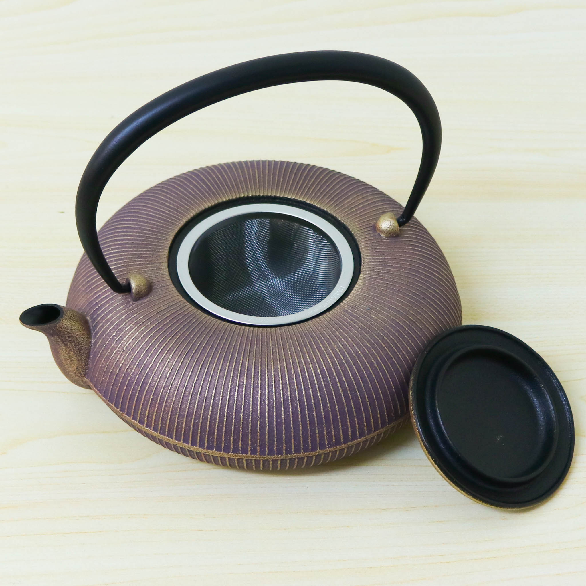 南部鉄器 鉄瓶 急須 | 立目 0.8L | 紫金 | 及富