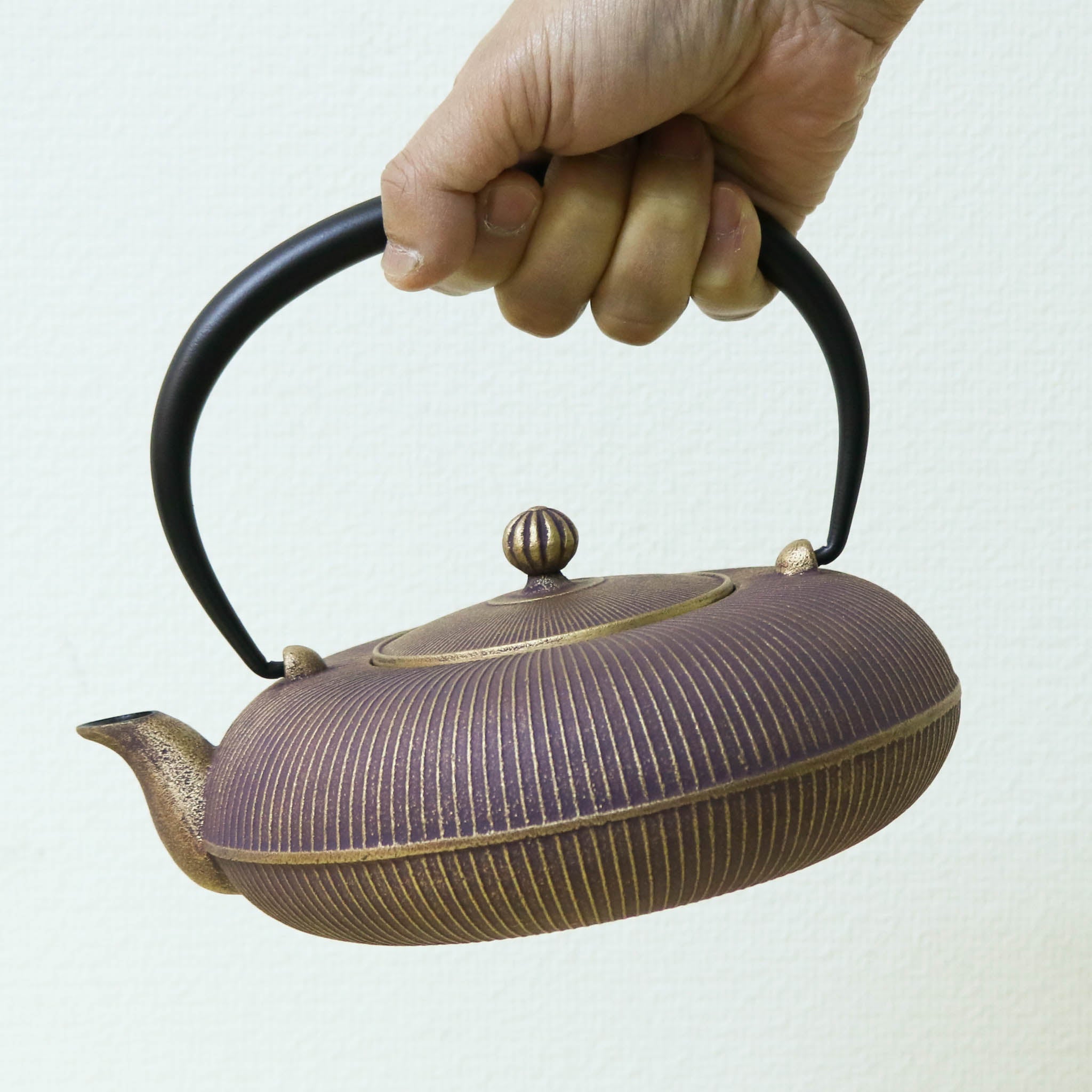 南部鉄器 鉄瓶 急須 | 立目 0.8L | 紫金 | 及富