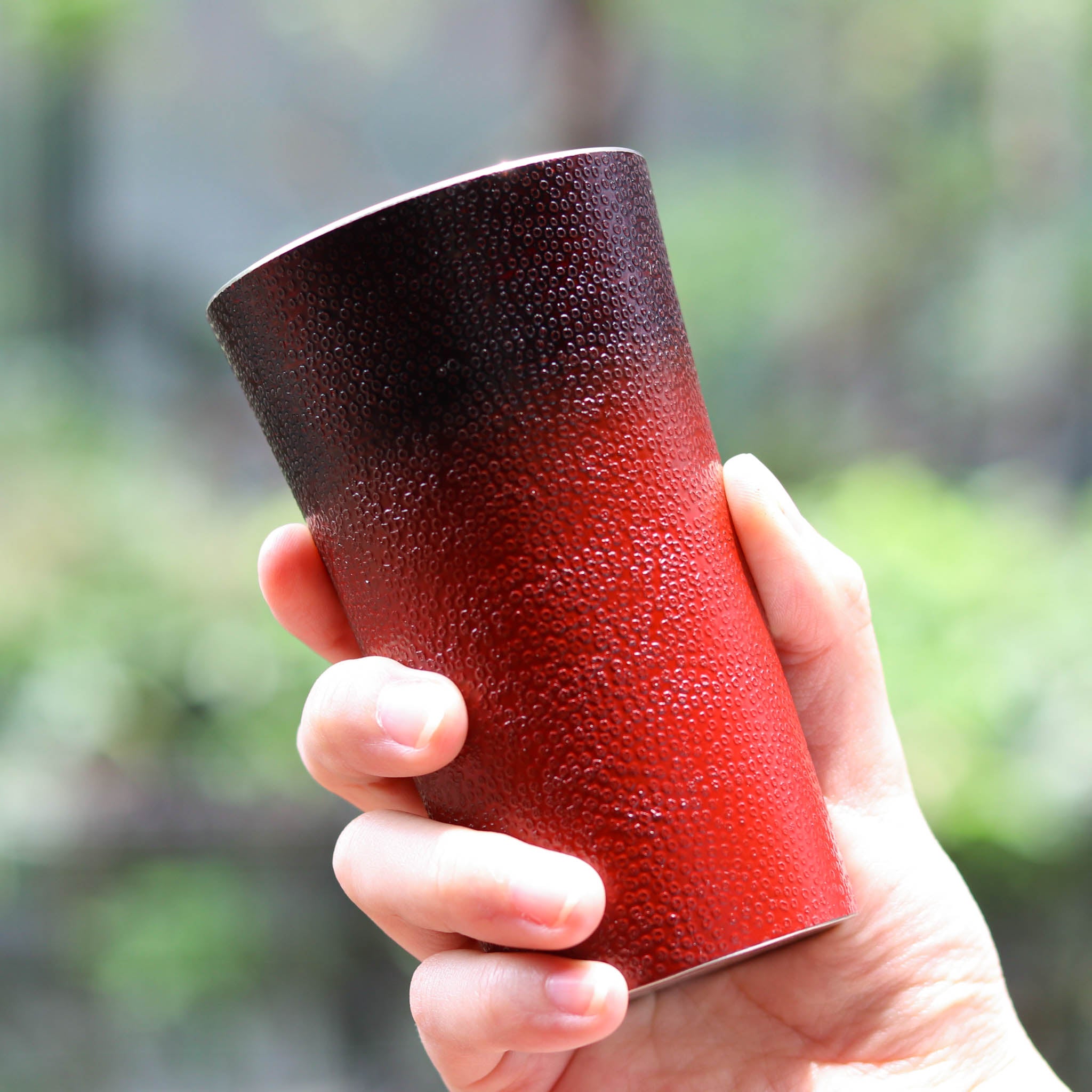 大阪浪華錫器 タンブラー | 津軽仕上げ  微粒面 | 黒 | 大阪錫器