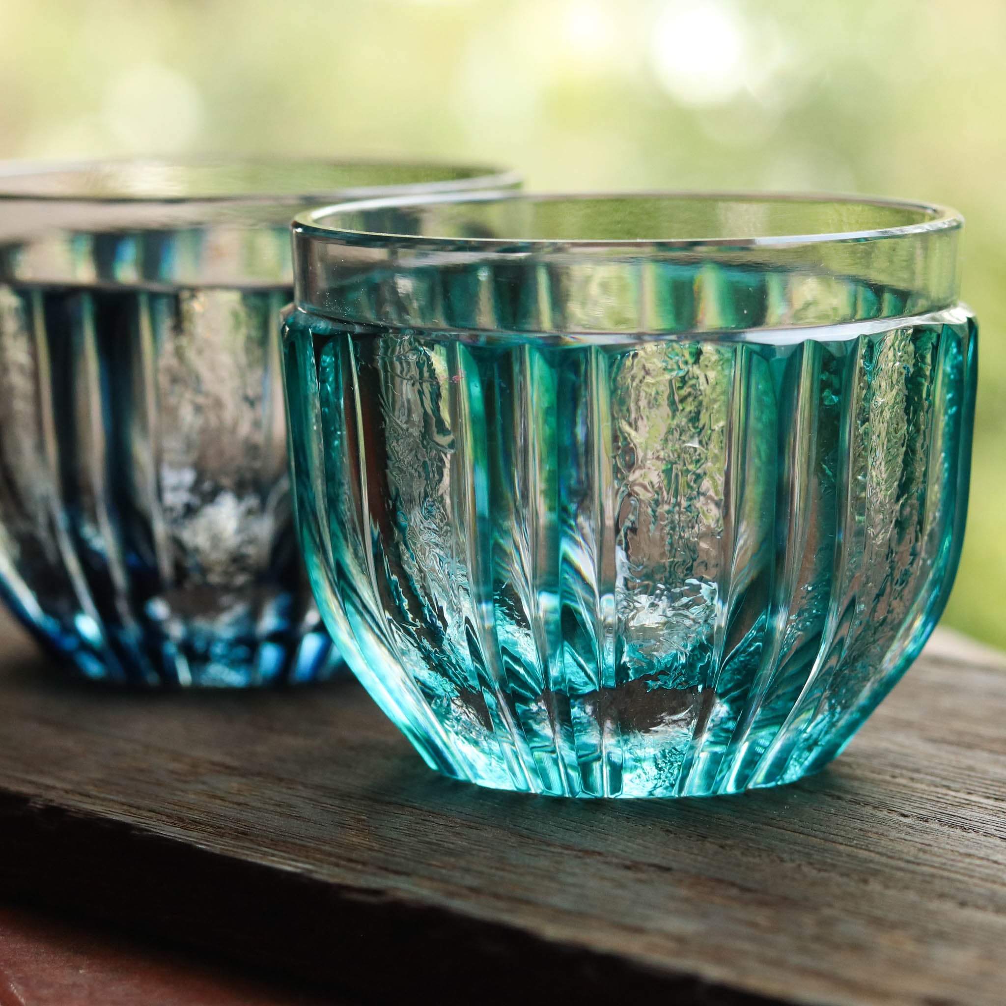 薩摩切子 にかわ猪口 | 緑 | 薩摩びーどろ工芸