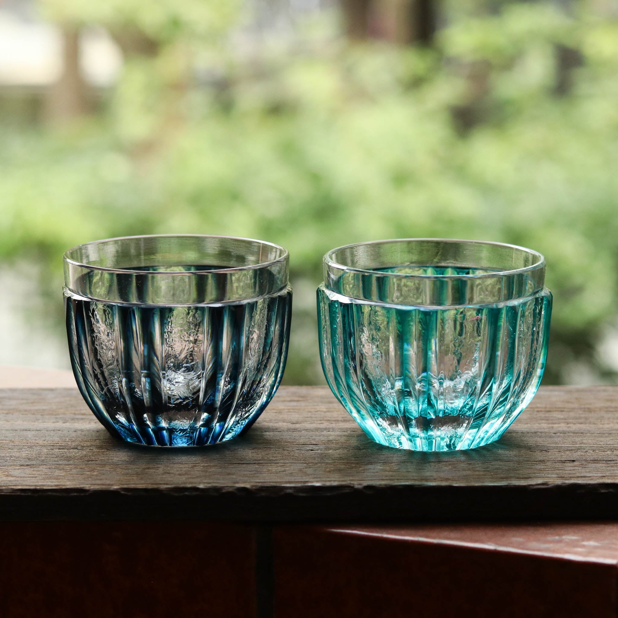 薩摩切子 にかわ猪口 | 藍 | 薩摩びーどろ工芸