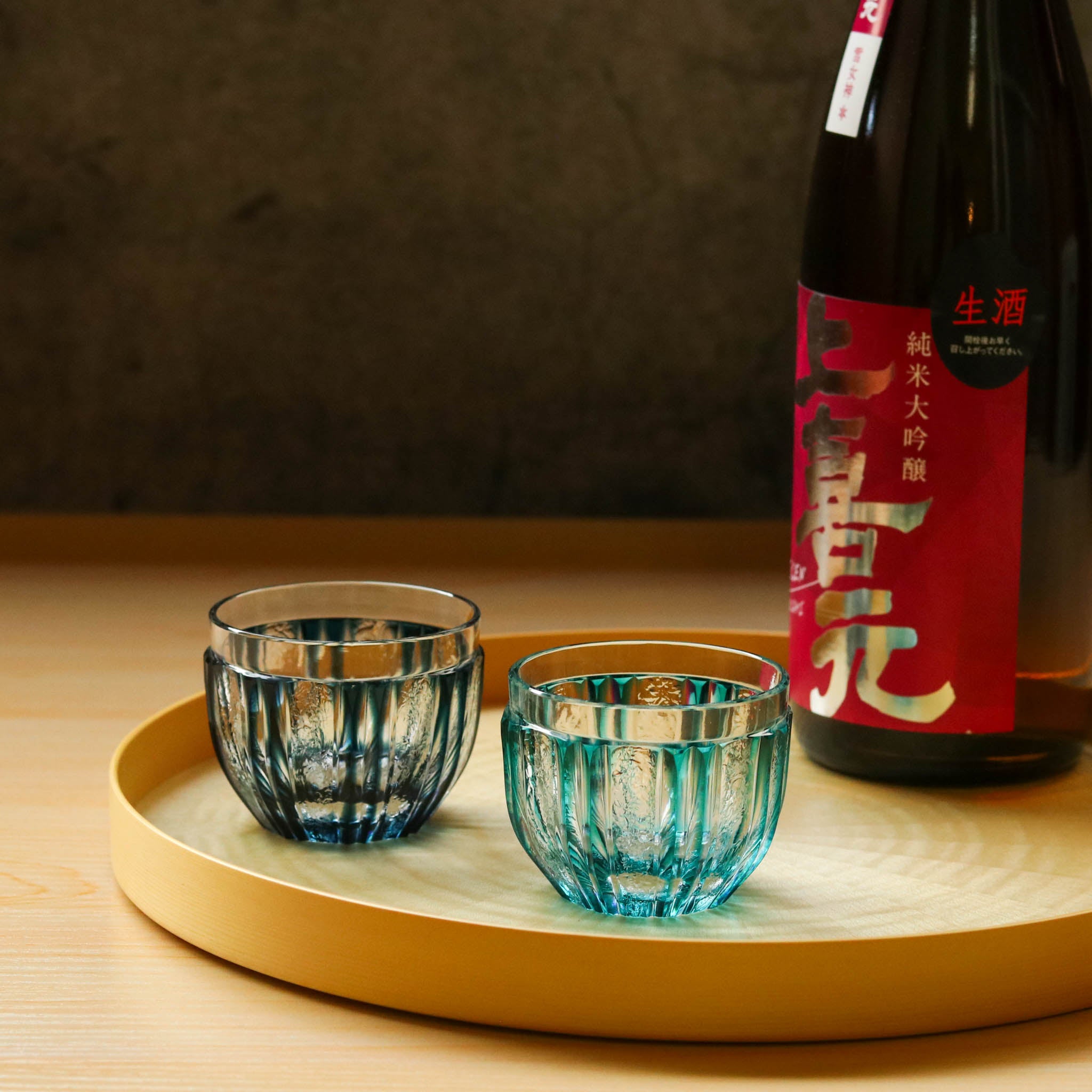 薩摩切子 にかわ猪口 | 藍 | 薩摩びーどろ工芸