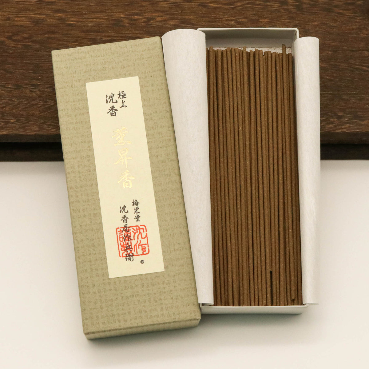 堺の線香 | バラ詰め 短寸紙箱 | 極上沈香薫昇香 | 梅栄堂