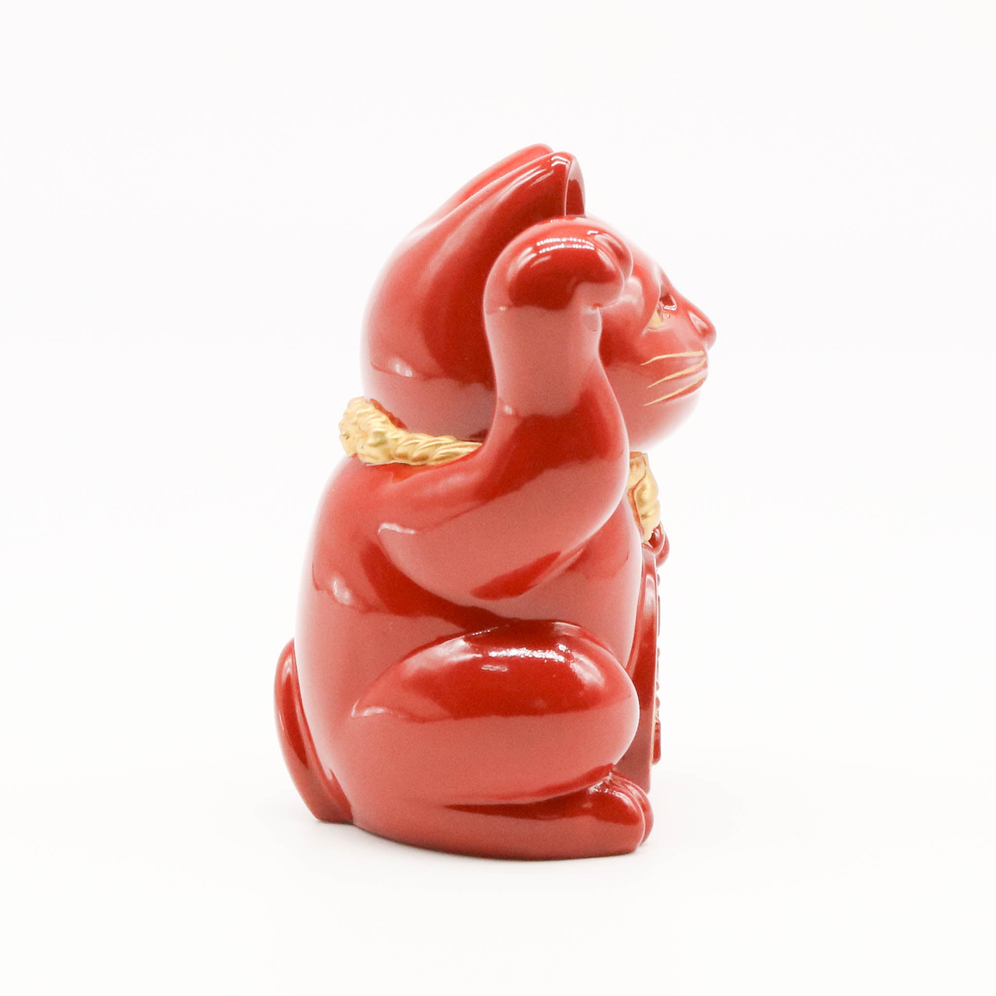 高岡銅器 | 招き猫 | 赤漆・金蒔絵仕上げ | 銀雅堂