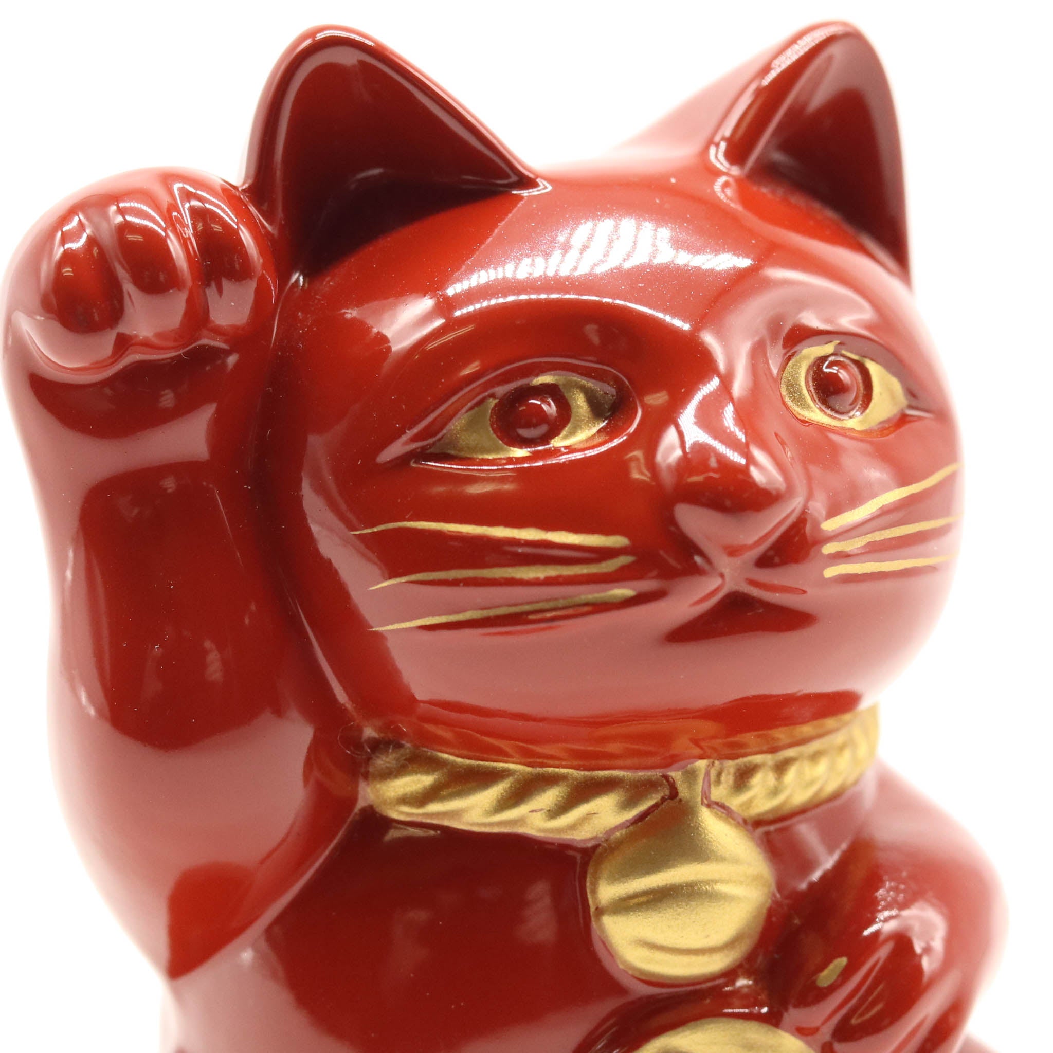 高岡銅器 | 招き猫 | 赤漆・金蒔絵仕上げ | 銀雅堂