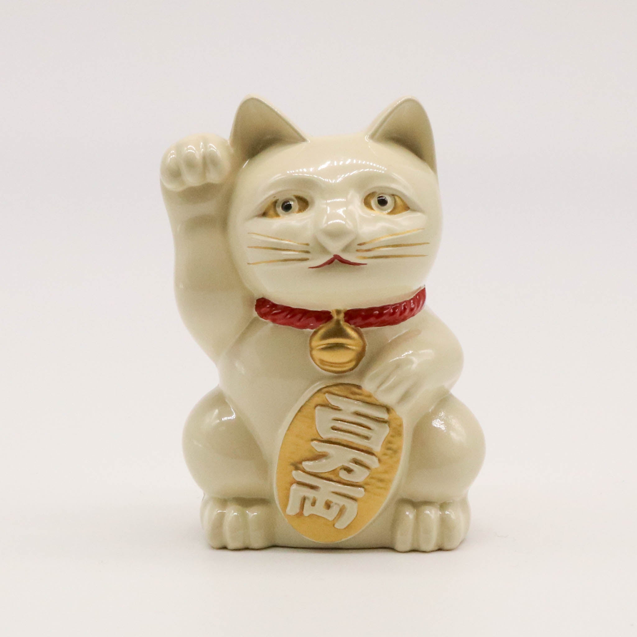 高岡銅器 | 招き猫 | 白漆・金蒔絵仕上げ | 銀雅堂