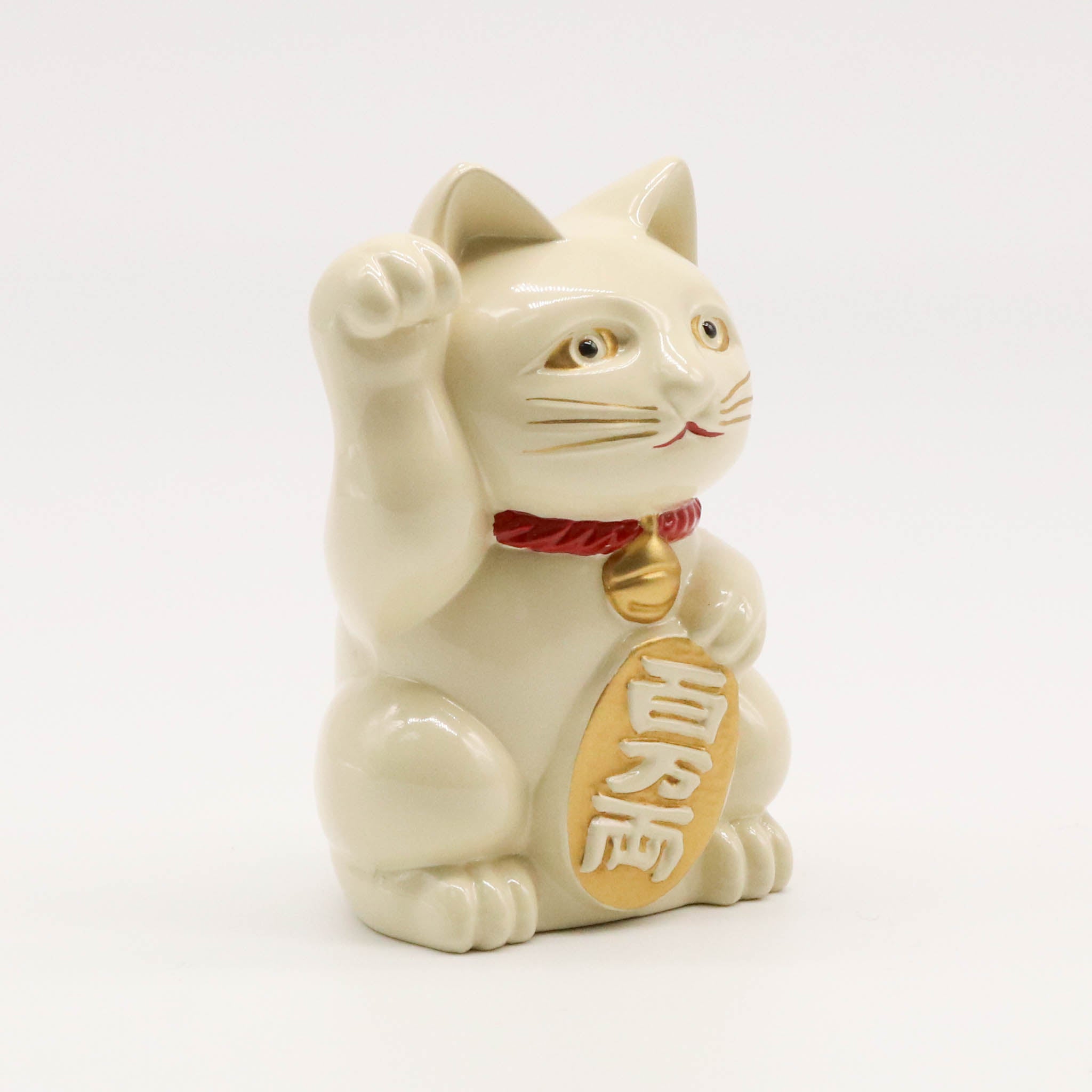 高岡銅器 | 招き猫 | 白漆・金蒔絵仕上げ | 銀雅堂