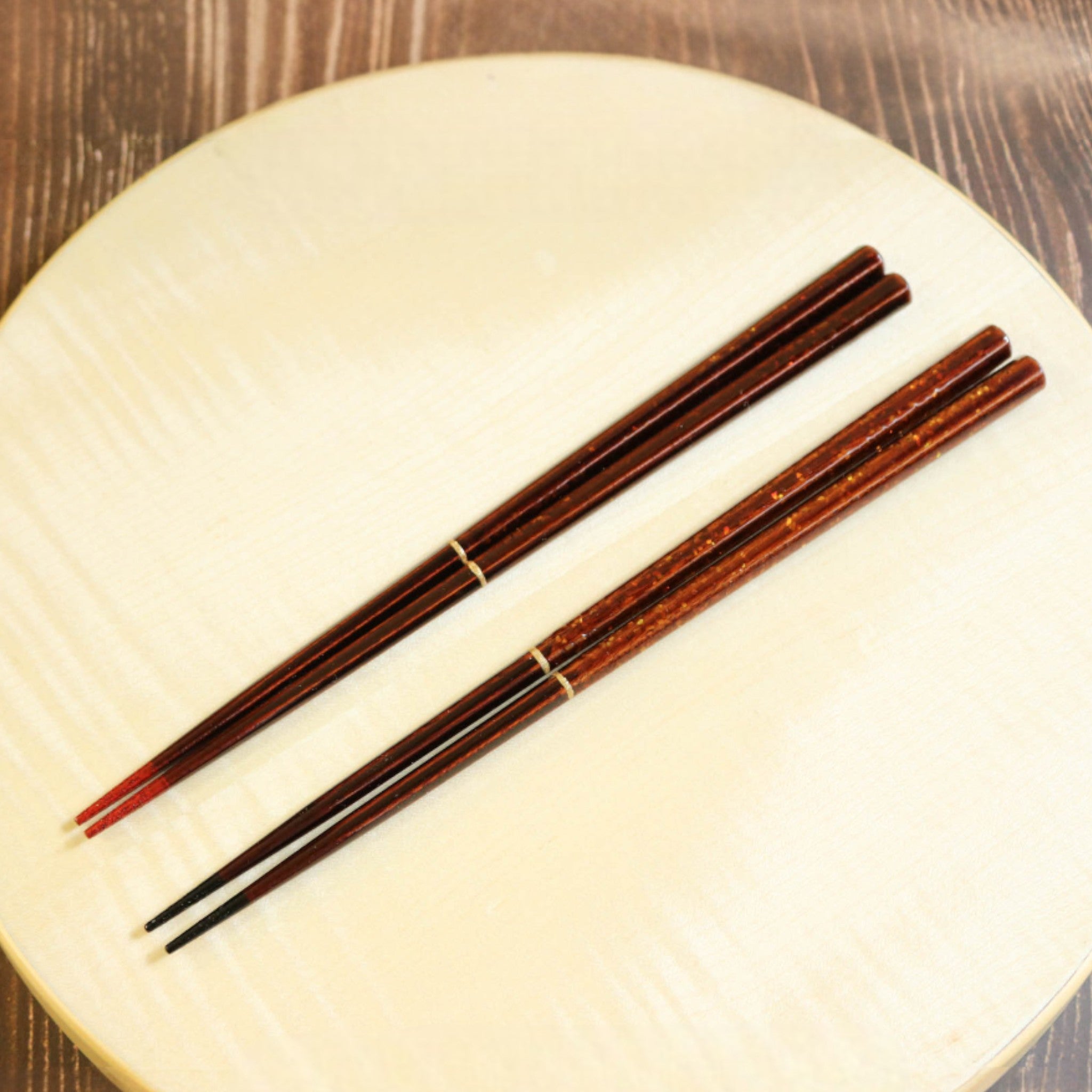 若狭塗 ペア箸 | WAKASA 六角 桐箱入り | 螺鈿 | マツ勘