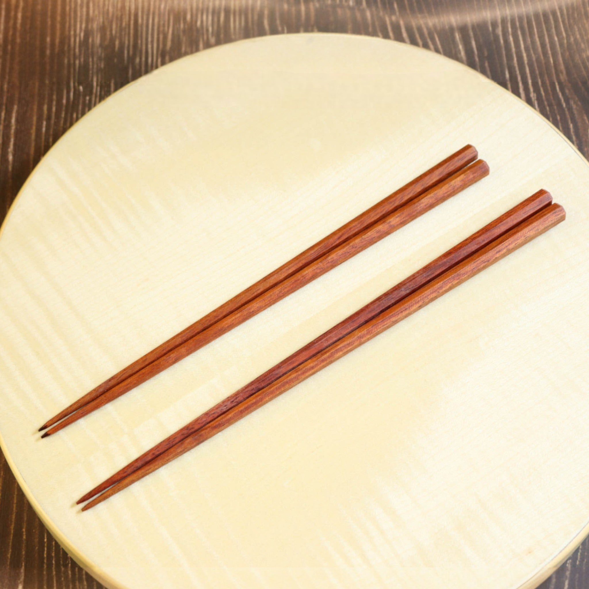 若狭塗 ペア箸 | サティーネ 七角 桐箱入り | 拭漆 | マツ勘