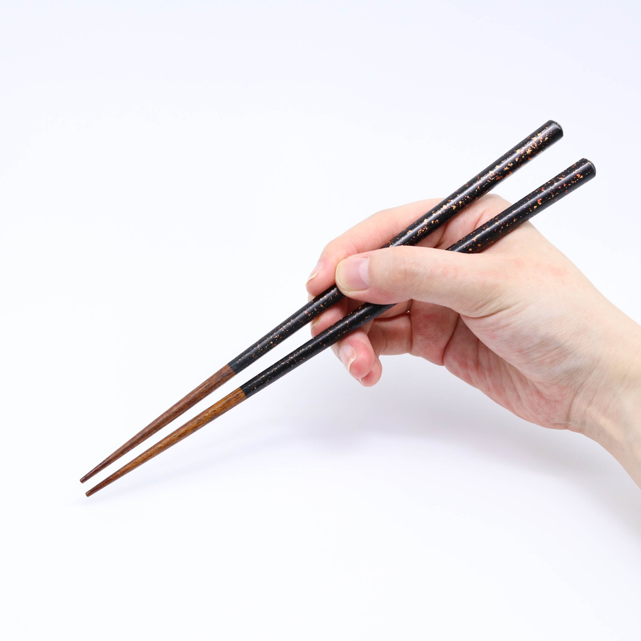 若狭塗 ペア箸 | 八角 桐箱入り 箸置き付 | 金彩 砂岩 | マツ勘