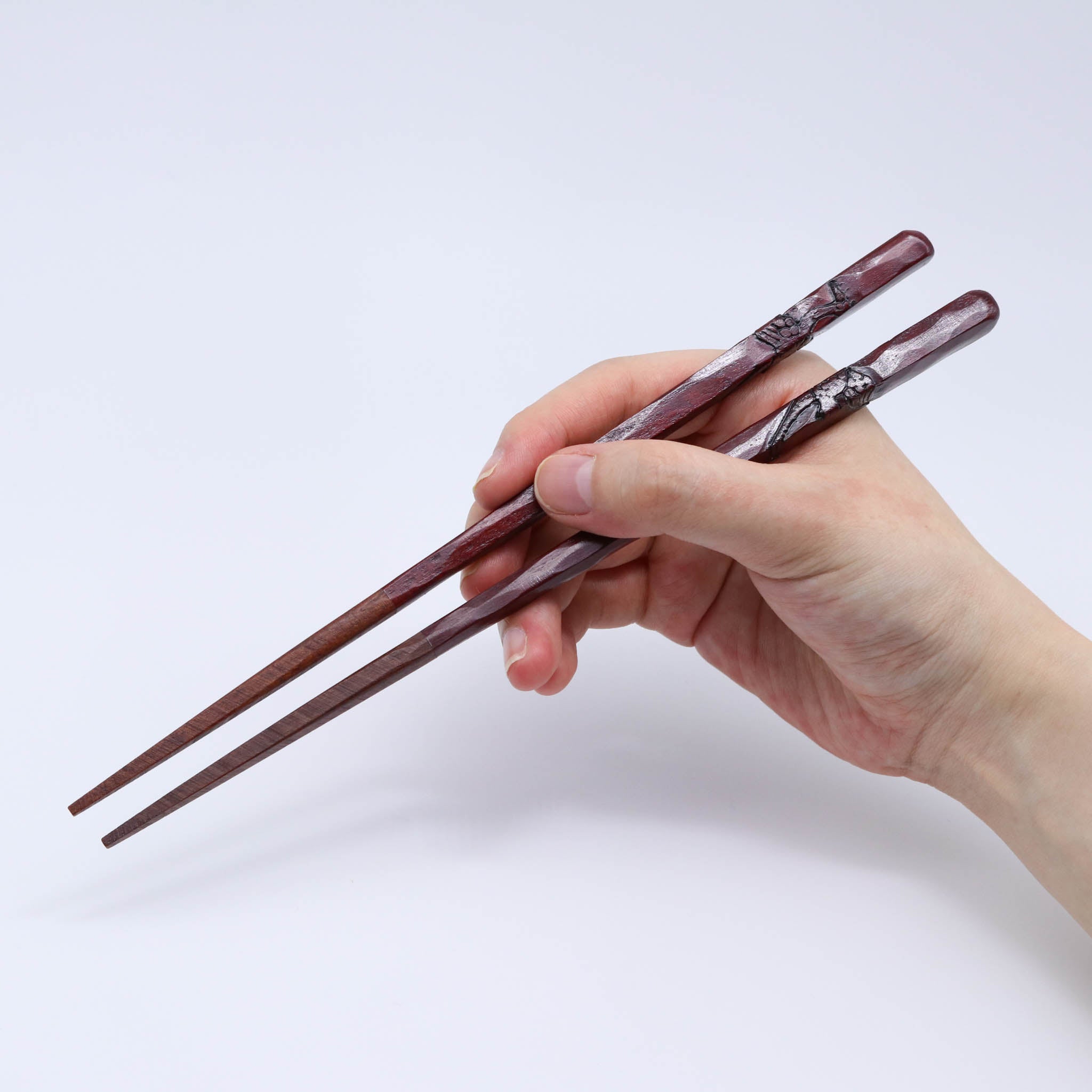 若狭塗 ペア箸 | 鶴亀彫  桐箱入り 箸置き付 | 砂岩 | マツ勘