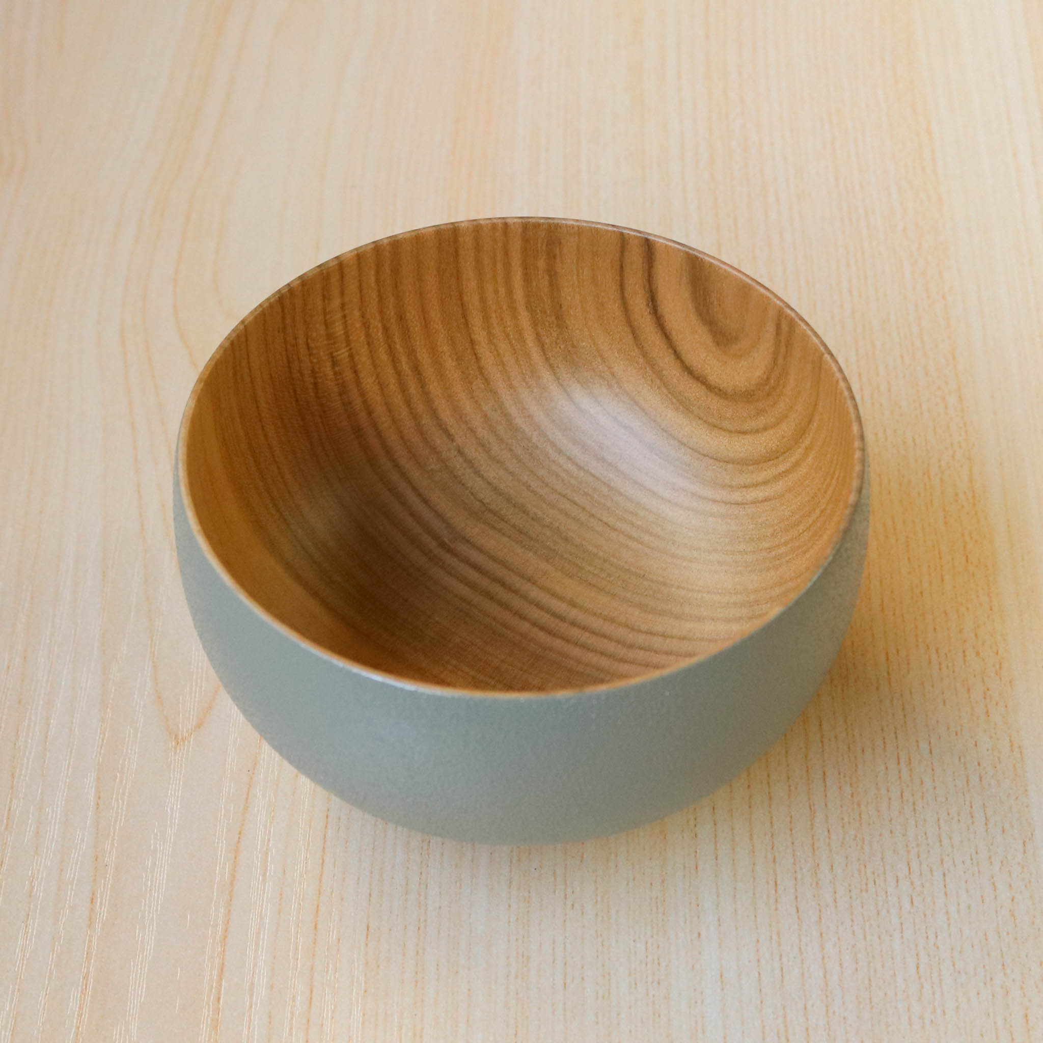 山中漆器 子供用食器 | しらさぎ椀S sibo | 桜 ナチュラル×グリーン | 白鷺木工