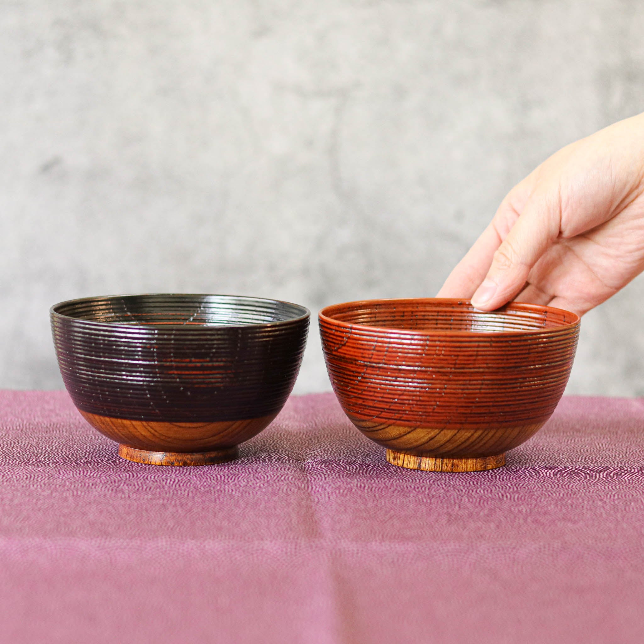 Amazon.co.jp: 山中漆器 木製漆器 夫婦大汁椀 外さび 根来・曙塗