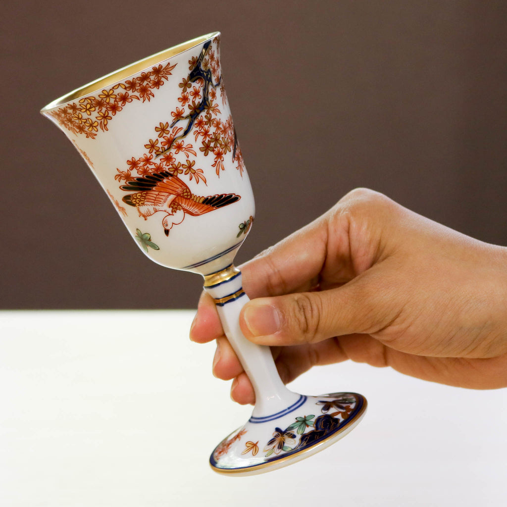 ワインカップ 大小セット 染錦金彩 伝統工芸 陶器 卸直営 - 食器