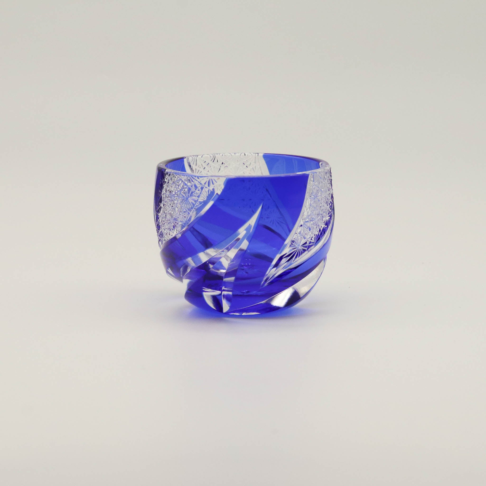 江戸切子 ぐい呑み |  homura 焔 | 瑠璃 | haku硝子