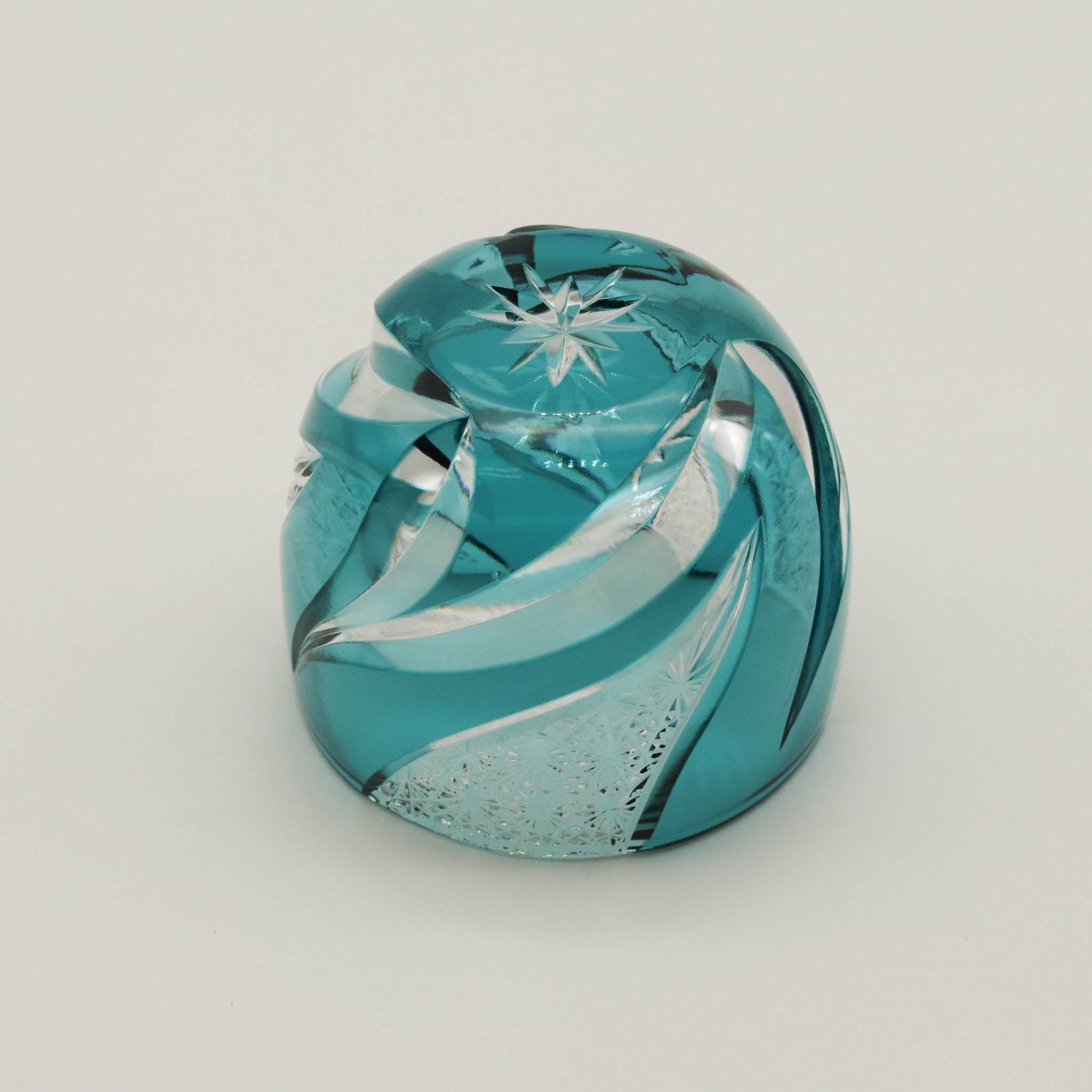 江戸切子 ぐい呑み |  homura 焔 | 緑 | haku硝子