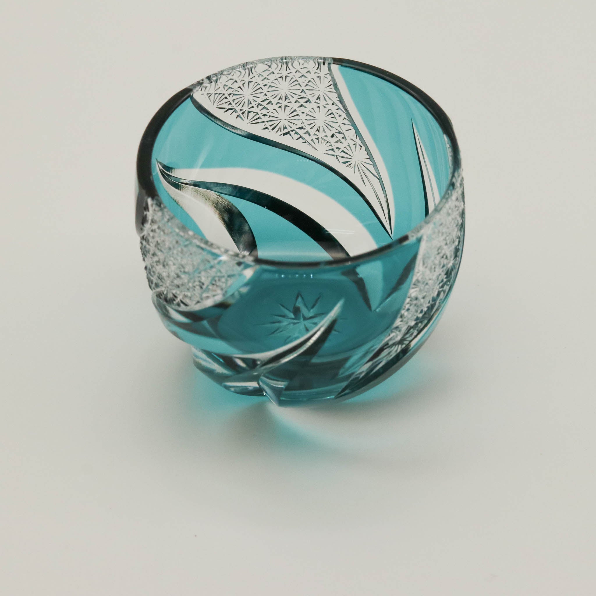 江戸切子 ぐい呑み |  homura 焔 | 緑 | haku硝子