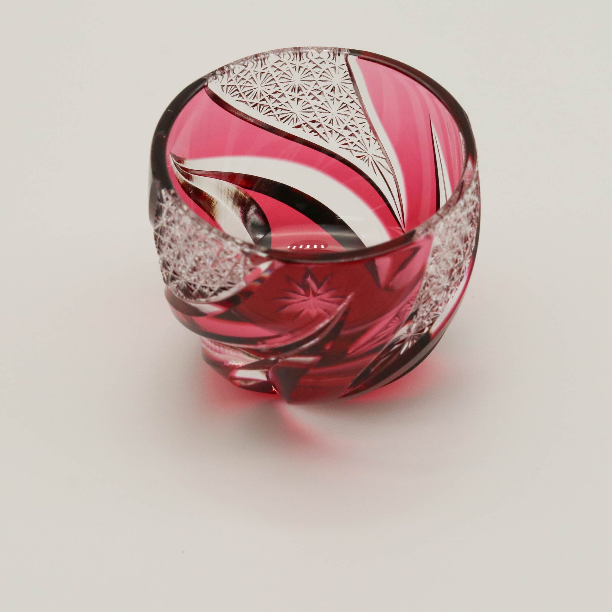 江戸切子 ぐい呑み |  homura 焔 | 金赤 | haku硝子