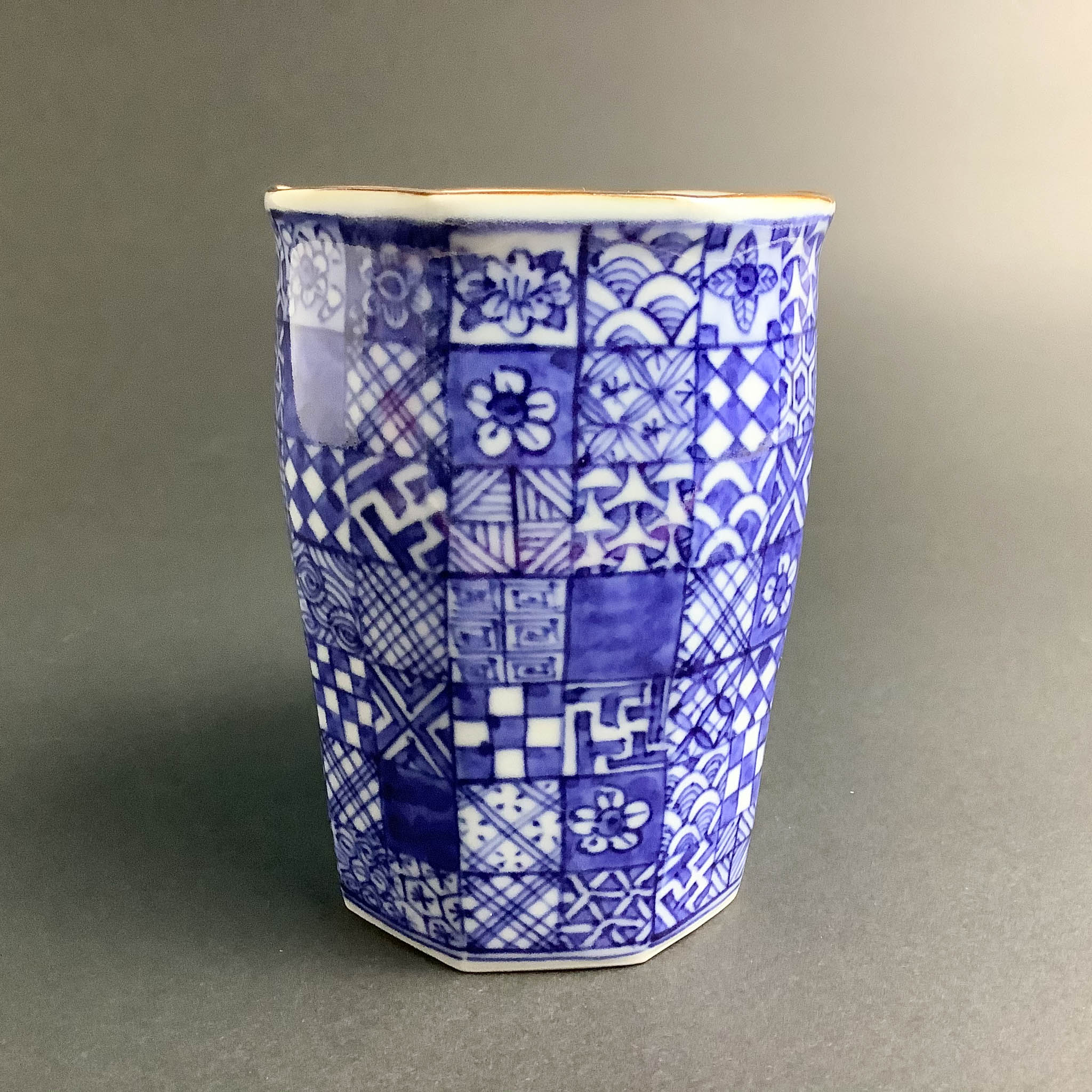 京焼 マグカップ | 桝小紋 | 大 | 碧黄石窯