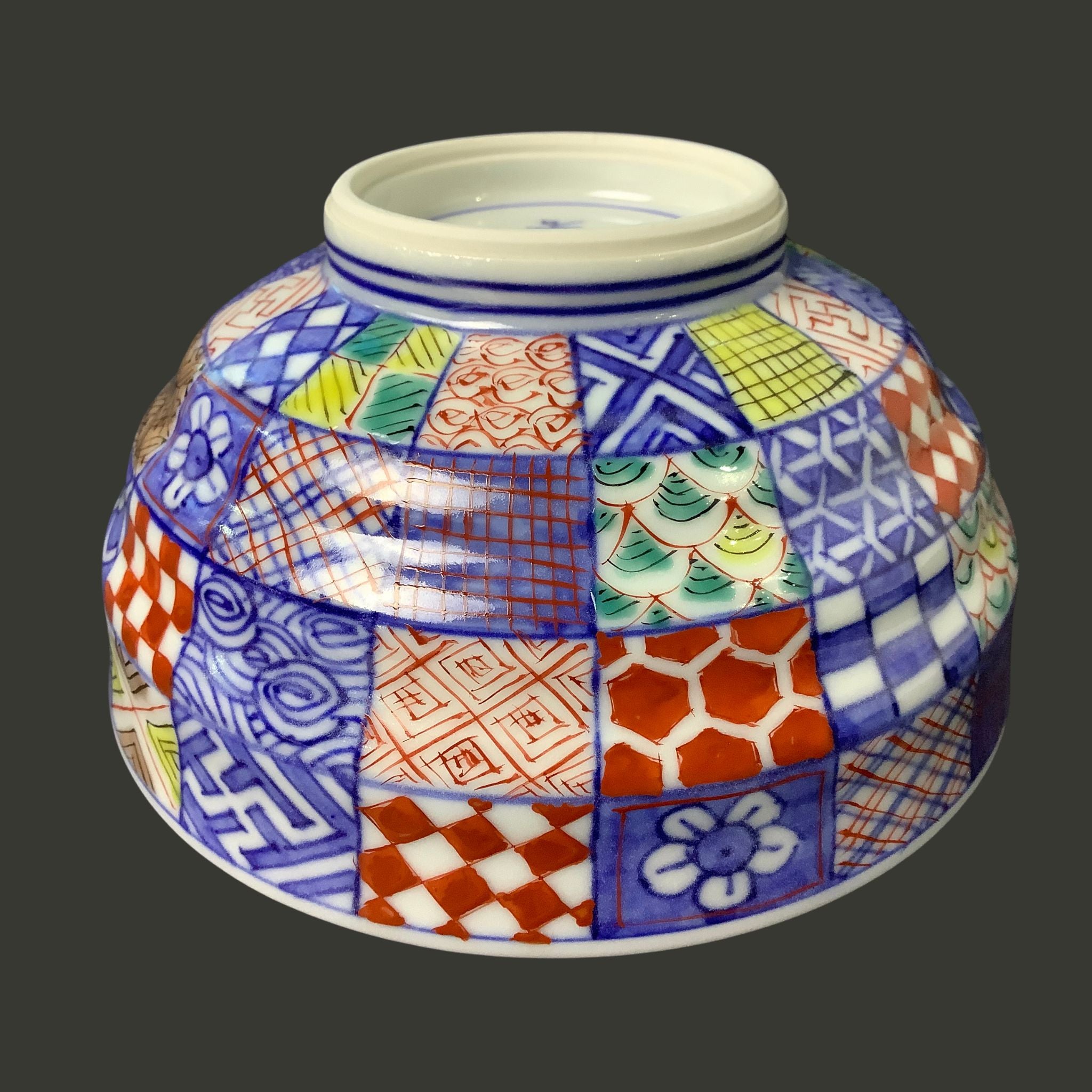 京焼 | 桝色小紋 | 組茶碗 | 碧黄石窯
